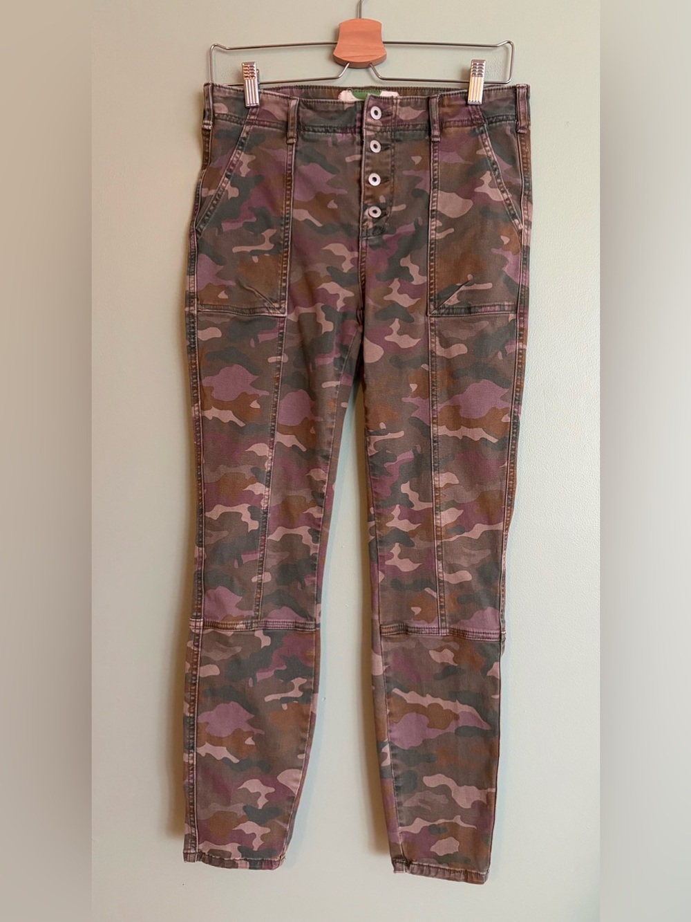 Anthropologie Camo Utility Pants 29 Button Fly Gorpcore Y2K Grunge Streetwear